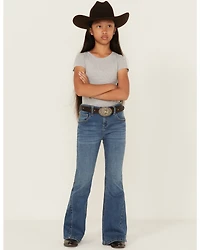 Shyanne Girls' Cimarron Twisted Side Seam Flare Stretch Denim Jeans
