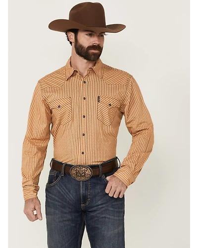 Cinch Men's Geo Striped Print Long Sleeve Snap Western Shirt