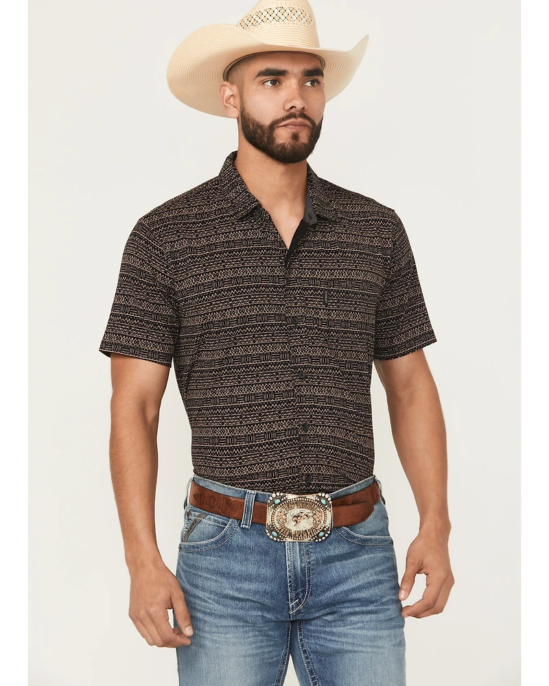 Ariat Men's Retro Southwestern Stripe Print Short Sleeve Button-Down Stretch Western Shirt