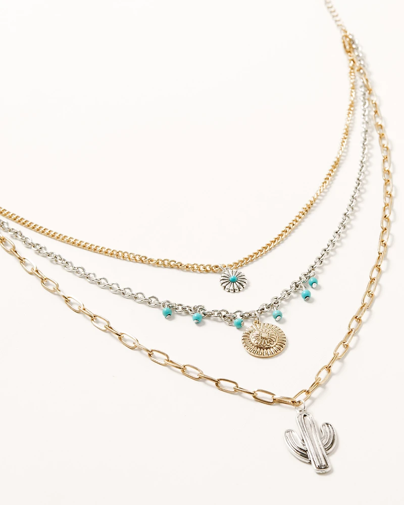 Shyanne Women's Cactus Layered Necklace