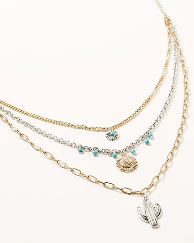 Shyanne Women's Cactus Layered Necklace