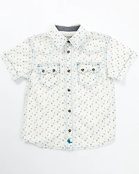 Cody James Toddler Boys' Bull and Cactus Print Short Sleeve Snap Western Shirt