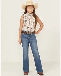 Ariat Girls' Medium Wash Bootcut Stretch Denim Jeans