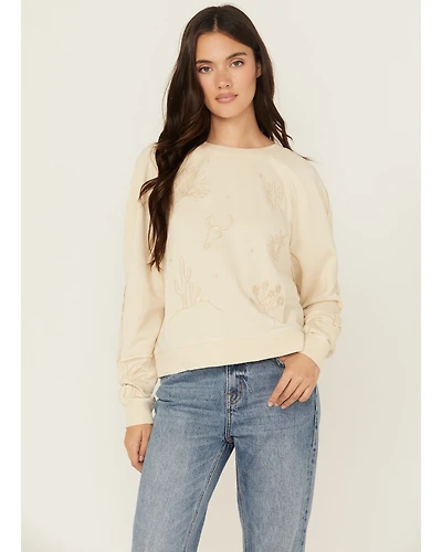 Cleo + Wolf Women's Embroidered Long Sleeve Shirt