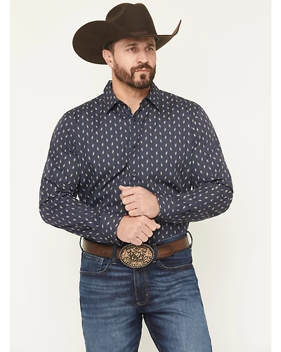 Gibson Trading Co Men's Zig Zag Geo Print Long Sleeve Button-Down Western Shirt