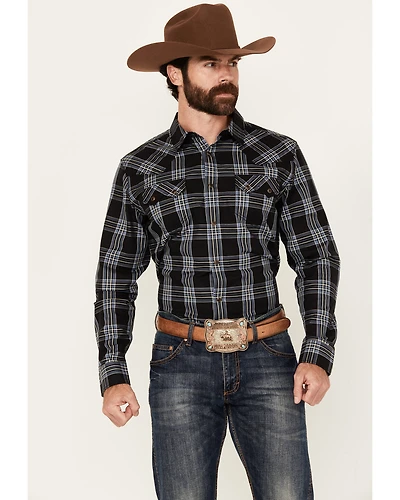 Cody James Men's Irving Plaid Print Long Sleeve Snap Western Shirt - Tall