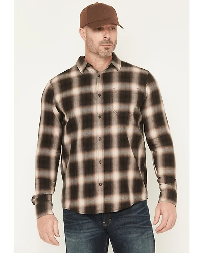 Brothers and Sons Men's Redwood Plaid Print Long Sleeve Button-Down Flannel Shirt