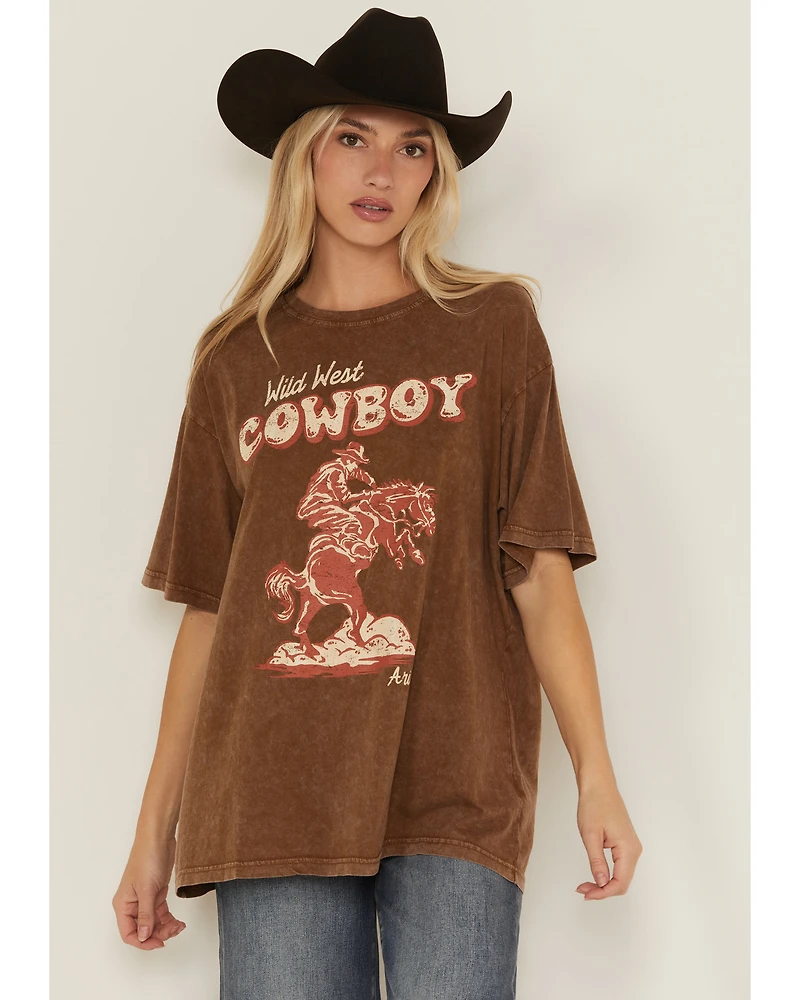 Ariat Women's Wild West Cowboy Short Sleeve Oversized Graphic Tee