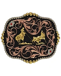 Montana Silversmiths Team Roper Scalloped Belt Buckle