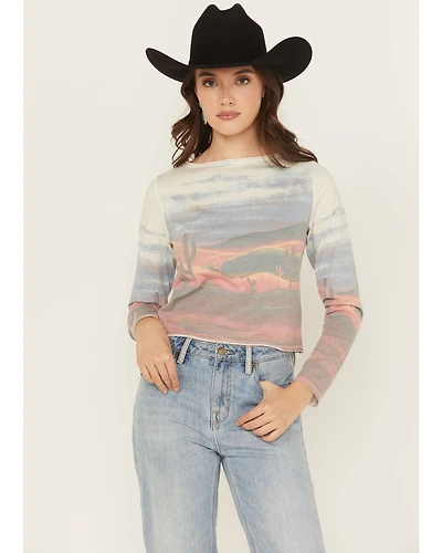 Rock & Roll Denim Women's Sunset Scene Long Sleeve Shirt