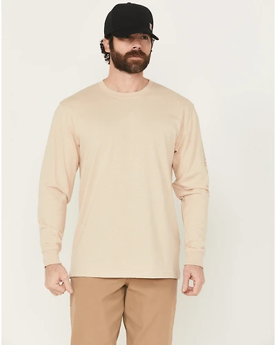 Carhartt Men's Loose Fit Heavyweight Logo Long Sleeve Graphic Work T-Shirt