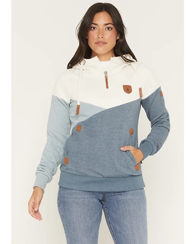 Wanakome Women's Roxy Color Block 1/2 Zip Pullover Hoodie