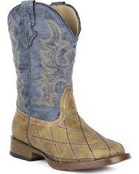 Roper Boys' Cross Cut Western Boots - Broad Square Toe