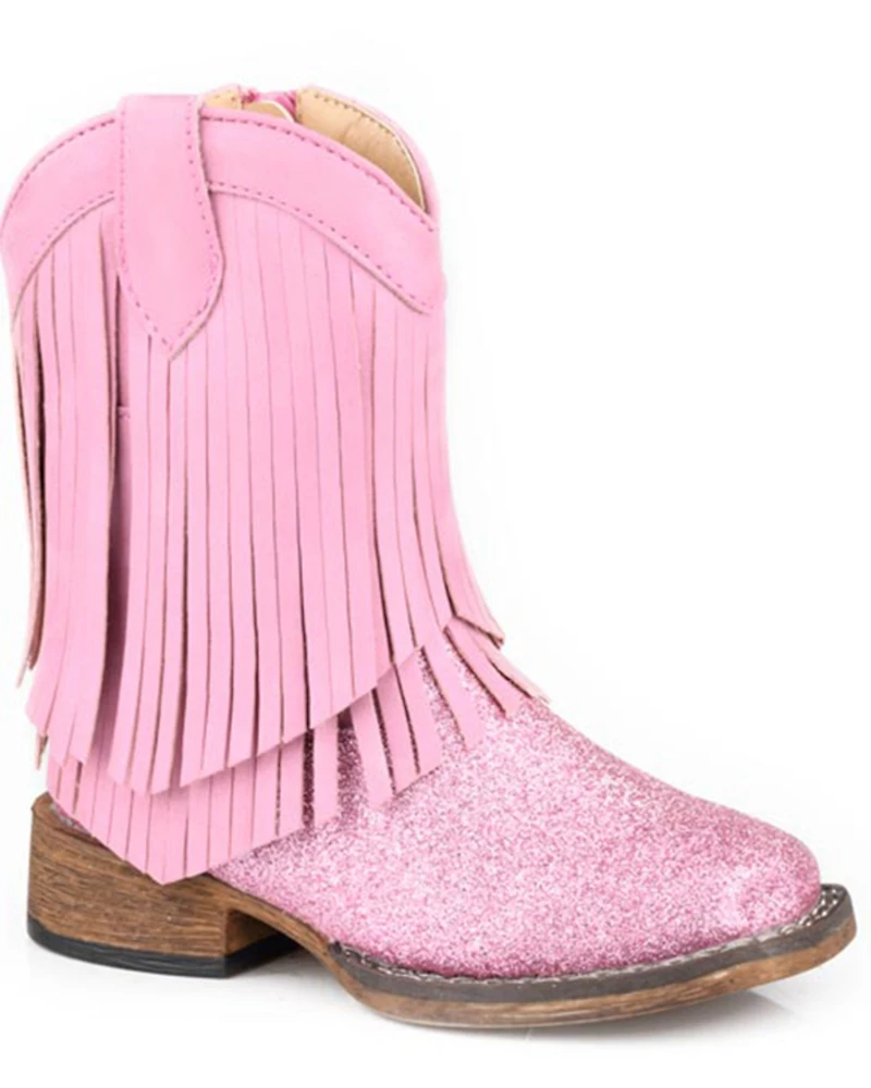 Roper Infant Girls' Double Fringe Western Boots - Broad Square Toe