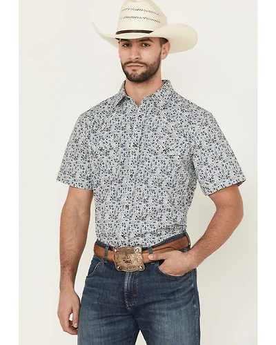 Gibson Trading Co Men's Fan Favorite Floral Print Short Sleeve Snap Western Shirt