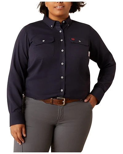 Ariat Women's FR Inherent Long Sleeve Button-Down Work Shirt - Plus