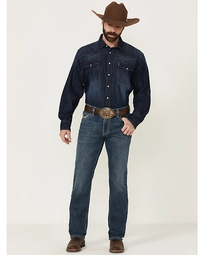 Rock & Roll Denim Men's Revolver Medium Wash Slim Straight Stretch Jeans