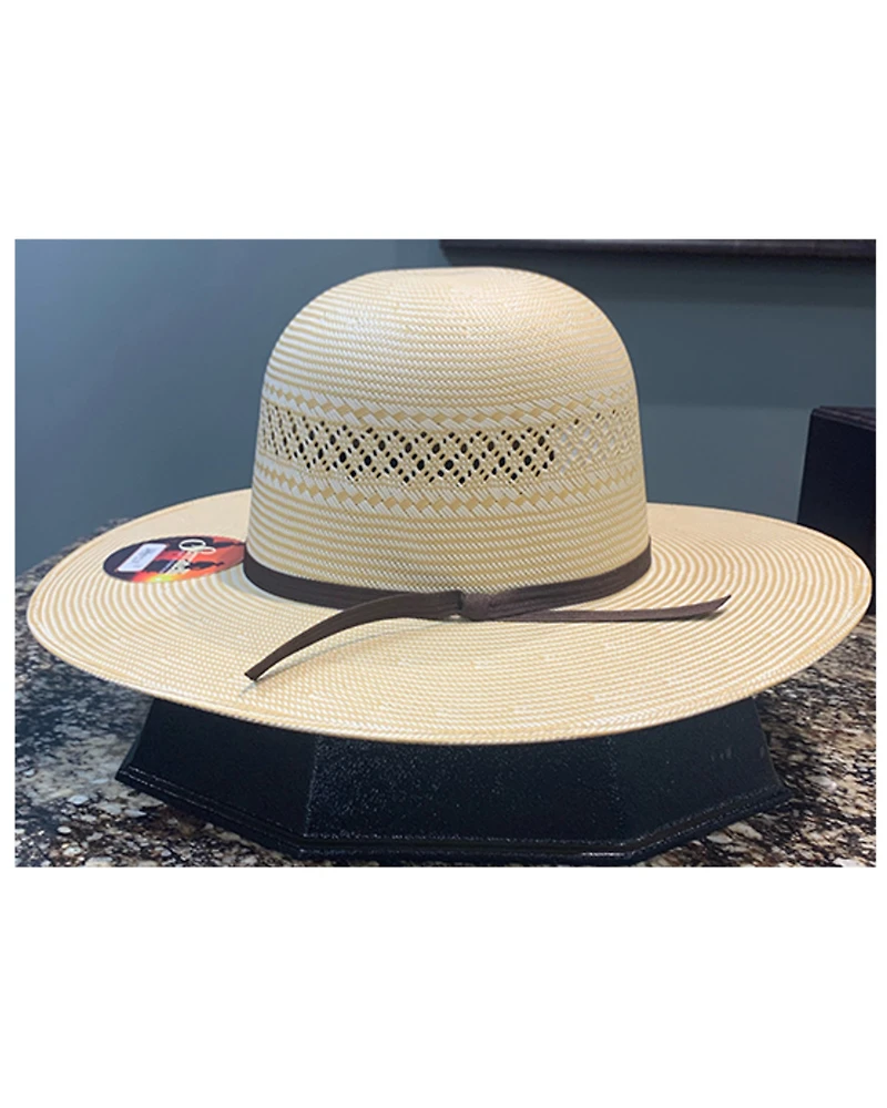 Serratelli Natural Santana Open Shantung Straw Western Hat