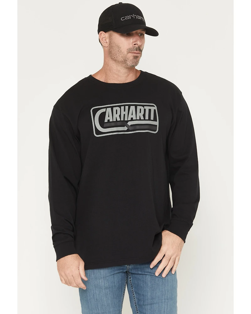 Carhartt Men's Loose Fit Heavyweight Logo Long Sleeve Graphic T-Shirt