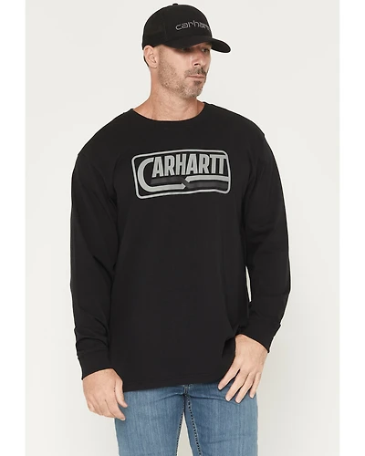 Carhartt Men's Loose Fit Heavyweight Logo Long Sleeve Graphic T-Shirt