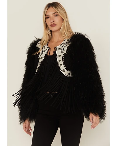 Double D Ranch Women's Wild Woolie Fringe Cropped Jacket