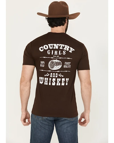 Cowboy Hardware Men's Country Girls and Whiskey Short Sleeve Graphic T-Shirt