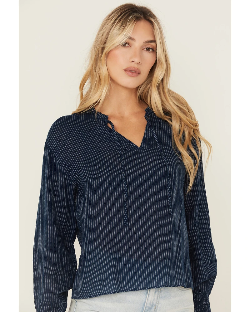 Cleo + Wolf Women's Striped Long Sleeve Peasant Top