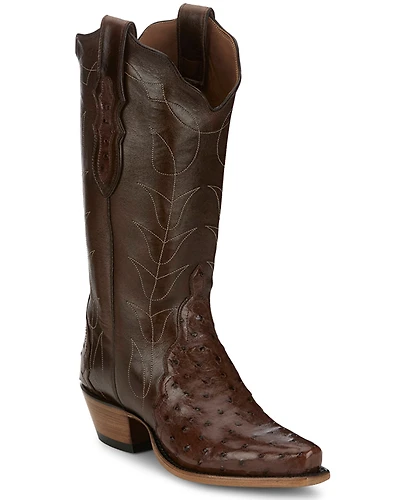 Tony Lama Women's Boot Barn Exclusive Kango Tobac Exotic Ostrich Western Boots - Snip Toe