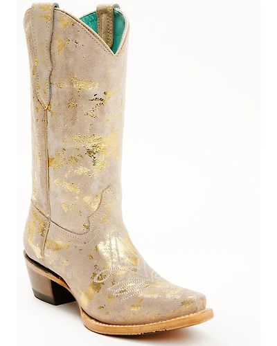 Corral Girls' Golden Touches Suede Western Boots - Snip Toe