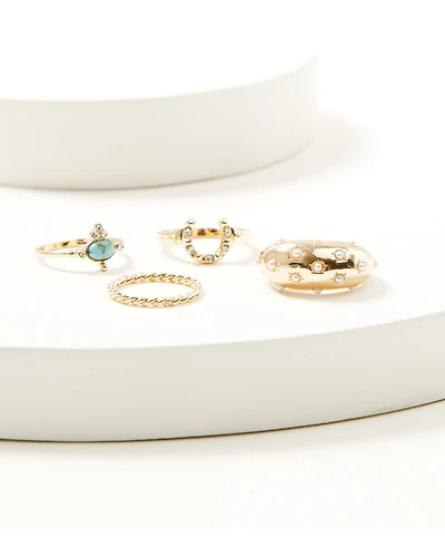 Shyanne Women's Pearls Ring Set - 4 Piece