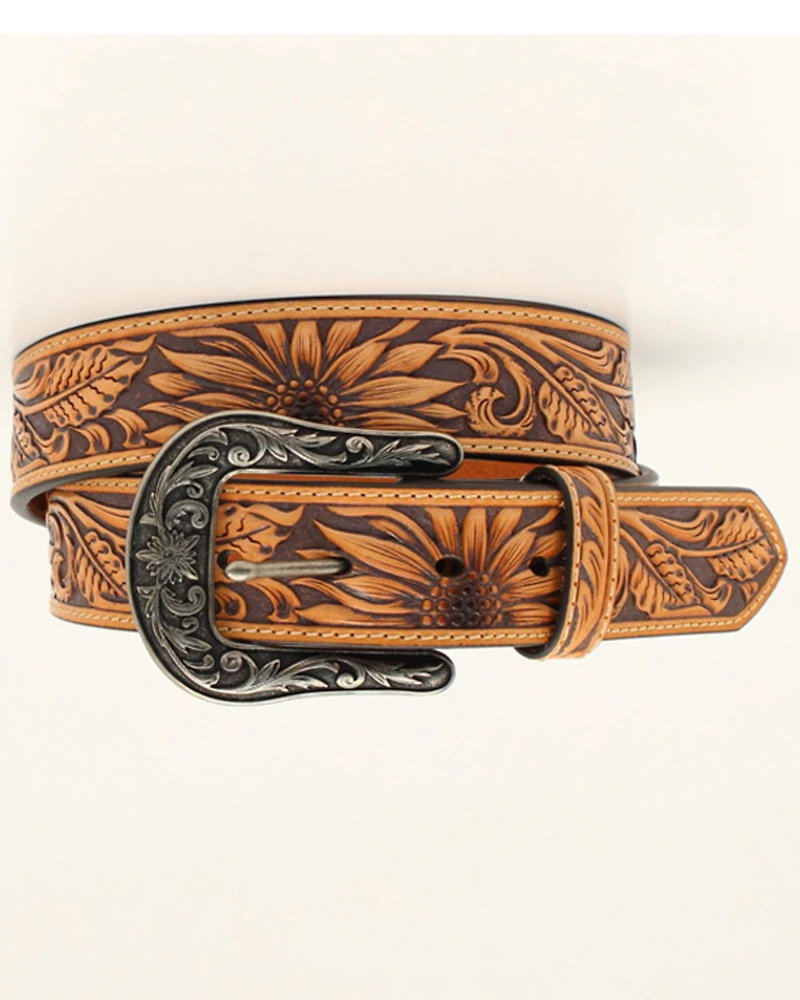 Nocona Women's Sunflower Tooled Leather Belt