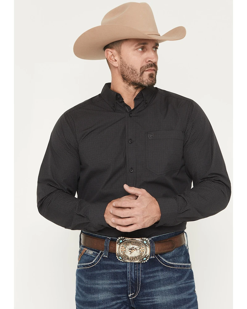 Ariat Men's Pro Series Thorn Checkered Print Fitted Long Sleeve Button-Down Western Shirt