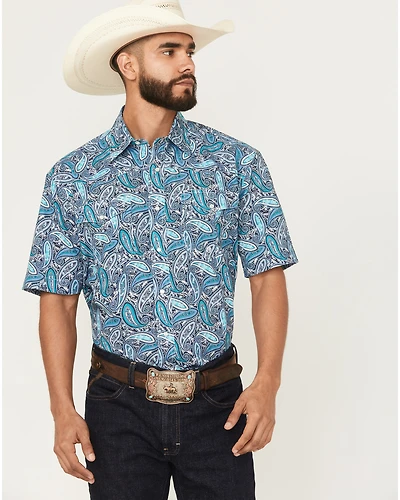 Roper Men's Amarillo Paisley Short Sleeve Pearl Snap Western Shirt