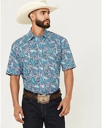 Roper Men's Amarillo Paisley Short Sleeve Pearl Snap Western Shirt