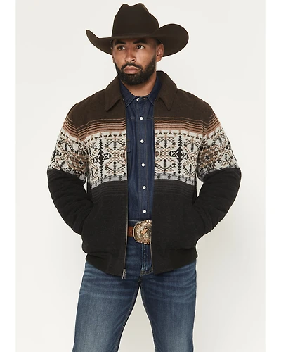 Panhandle Men's Pueblo Southwestern Border Print Bomber Jacket