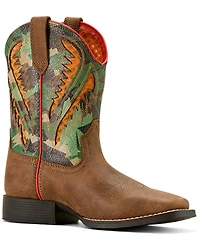 Ariat Boys' Quickdraw VentTek Camo Western Boots - Broad Square Toe