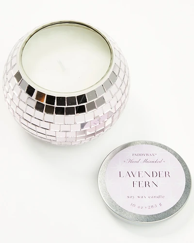 Paddywax Magique 10oz Lavender Fern Glass Disco Ball Candle