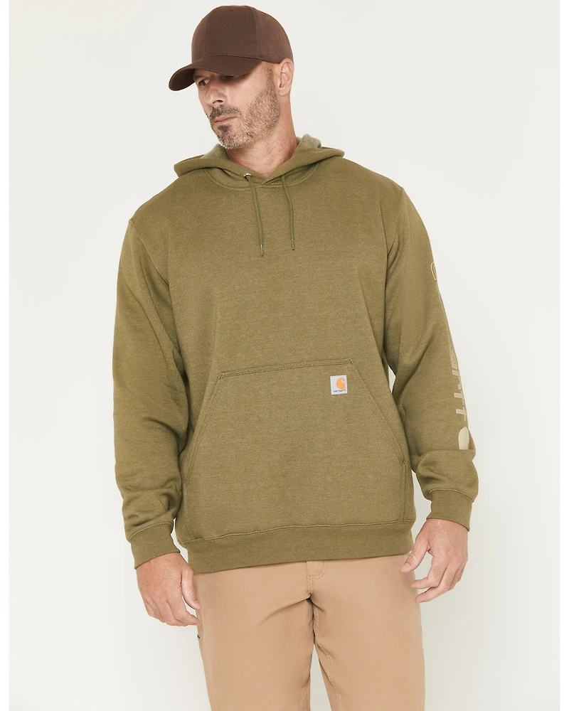 Carhartt Men's Loose Fit Midweight Logo Sleeve Graphic Hooded Sweatshirt