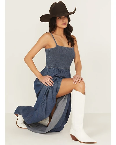 Wrangler Retro Women's Denim Smocked Maxi Dress