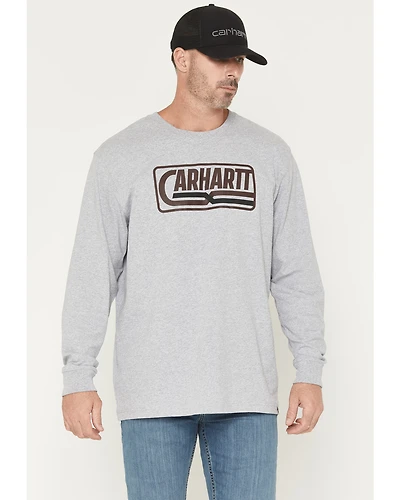 Carhartt Men's Logo Loose Fit Heavyweight Long Sleeve Graphic T-Shirt