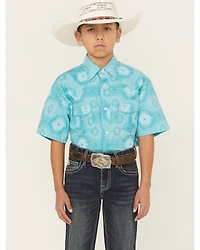 Rock & Roll Denim Boys' Southwestern Short Sleeve Snap Western Shirt