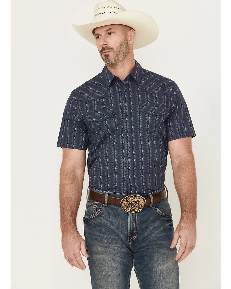 Gibson Trading Co Men's Ritual Striped Short Sleeve Snap Stretch Western Shirt