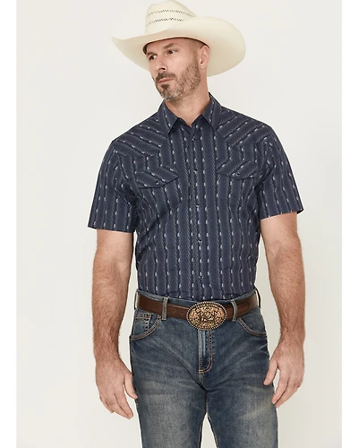 Gibson Trading Co Men's Ritual Striped Short Sleeve Snap Stretch Western Shirt