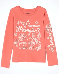 Wrangler Girls' Western Icon Long Sleeve Graphic Tee