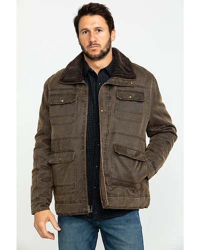 Cripple Creek Men's Enzyme Washed Storm Flap Sherpa Jacket
