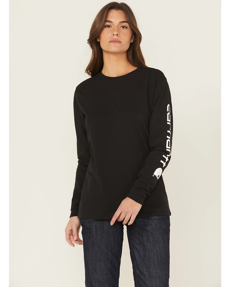 Carhartt Women's Loose Fit Heavyweight Long Sleeve Logo Graphic Work Tee