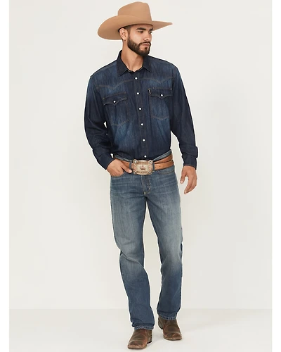 Cinch Men's Sliver Label Medium Wash Slim Straight Rigid Denim Jeans