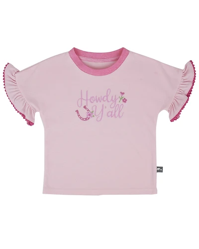 Rugged Bear Toddler Girls' Howdy Y'all Short Sleeve Top