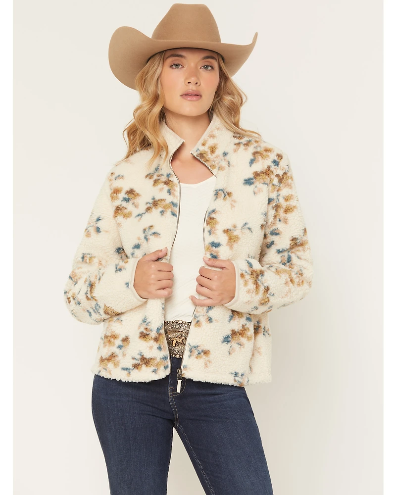 Shyanne Women's Floral Print Sherpa Jacket