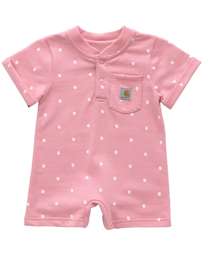 Carhartt Infant Girls' Logo Short Sleeve Snap Romper